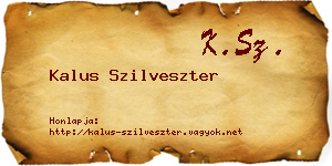 Kalus Szilveszter névjegykártya
