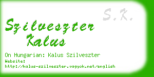 szilveszter kalus business card
